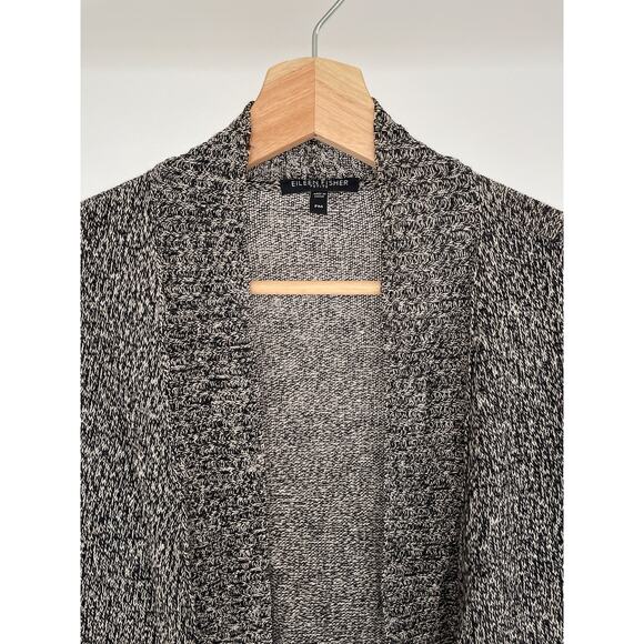 Eileen Fisher Heather Gray Linen Wool Flared Open Knit Cardigan Sweater Sz PM - Picture 9 of 9